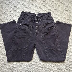 Forever 21 Charcoal/Black Grunge Pants Size 28x27 Straight Leg Button Fly